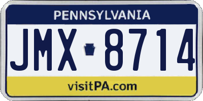 PA license plate JMX8714