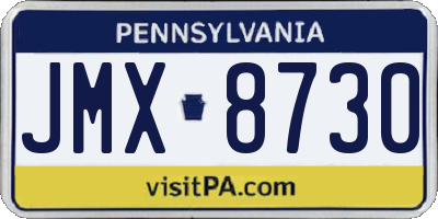 PA license plate JMX8730