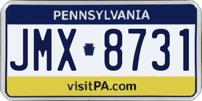 PA license plate JMX8731