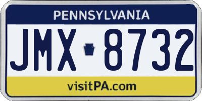 PA license plate JMX8732