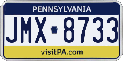 PA license plate JMX8733
