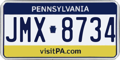 PA license plate JMX8734