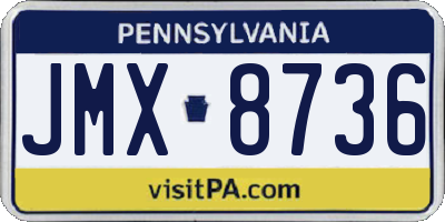 PA license plate JMX8736