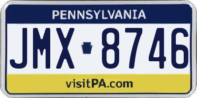 PA license plate JMX8746