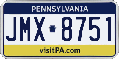 PA license plate JMX8751