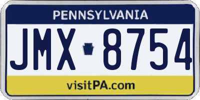 PA license plate JMX8754