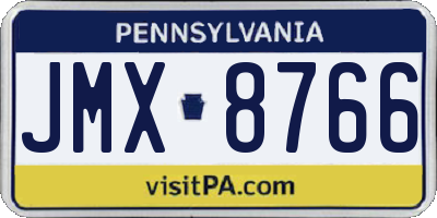 PA license plate JMX8766