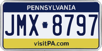 PA license plate JMX8797
