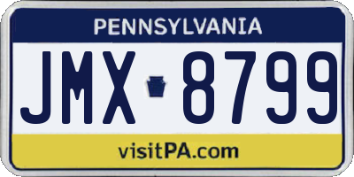 PA license plate JMX8799