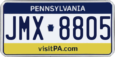PA license plate JMX8805