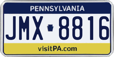PA license plate JMX8816