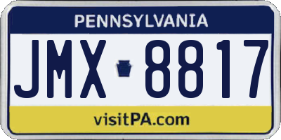 PA license plate JMX8817