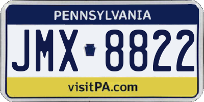 PA license plate JMX8822