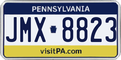 PA license plate JMX8823
