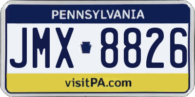 PA license plate JMX8826