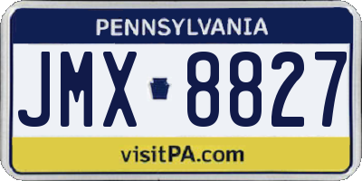 PA license plate JMX8827