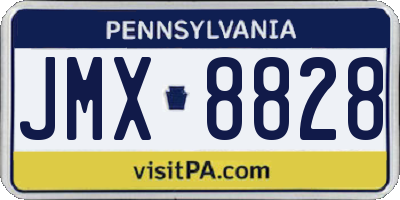 PA license plate JMX8828