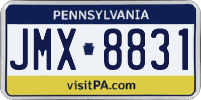 PA license plate JMX8831