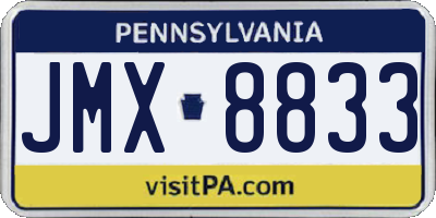 PA license plate JMX8833