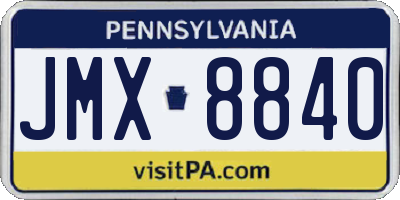PA license plate JMX8840