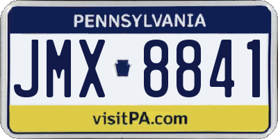PA license plate JMX8841