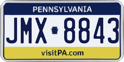 PA license plate JMX8843