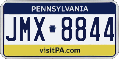 PA license plate JMX8844