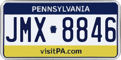 PA license plate JMX8846