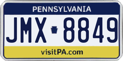 PA license plate JMX8849