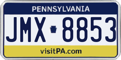 PA license plate JMX8853
