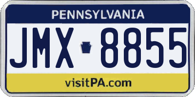 PA license plate JMX8855