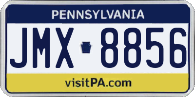 PA license plate JMX8856