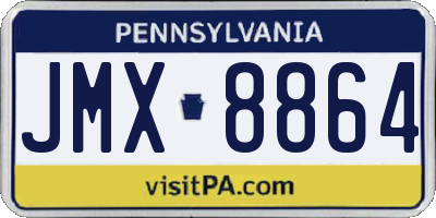 PA license plate JMX8864