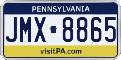 PA license plate JMX8865
