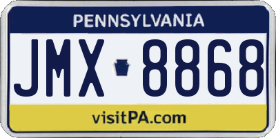 PA license plate JMX8868