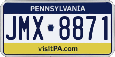 PA license plate JMX8871