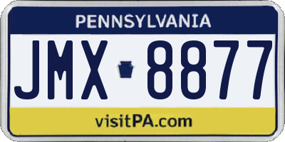 PA license plate JMX8877