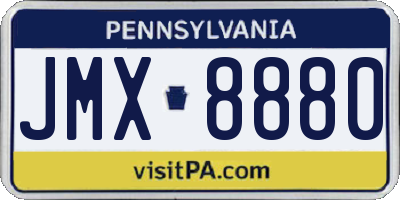 PA license plate JMX8880