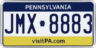 PA license plate JMX8883