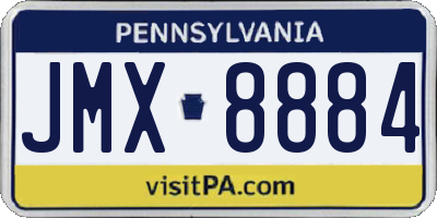PA license plate JMX8884