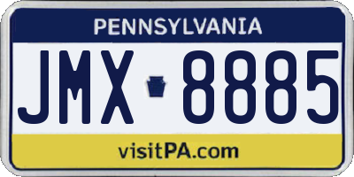 PA license plate JMX8885