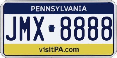 PA license plate JMX8888