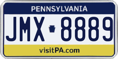 PA license plate JMX8889