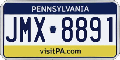 PA license plate JMX8891