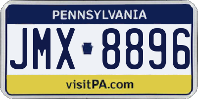 PA license plate JMX8896