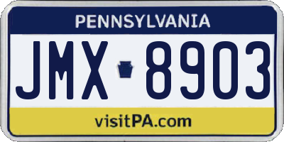 PA license plate JMX8903