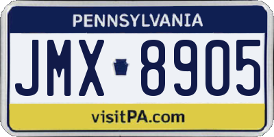 PA license plate JMX8905