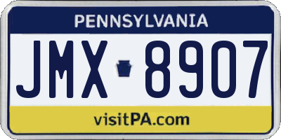 PA license plate JMX8907
