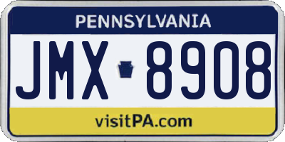 PA license plate JMX8908