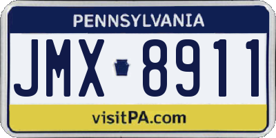 PA license plate JMX8911